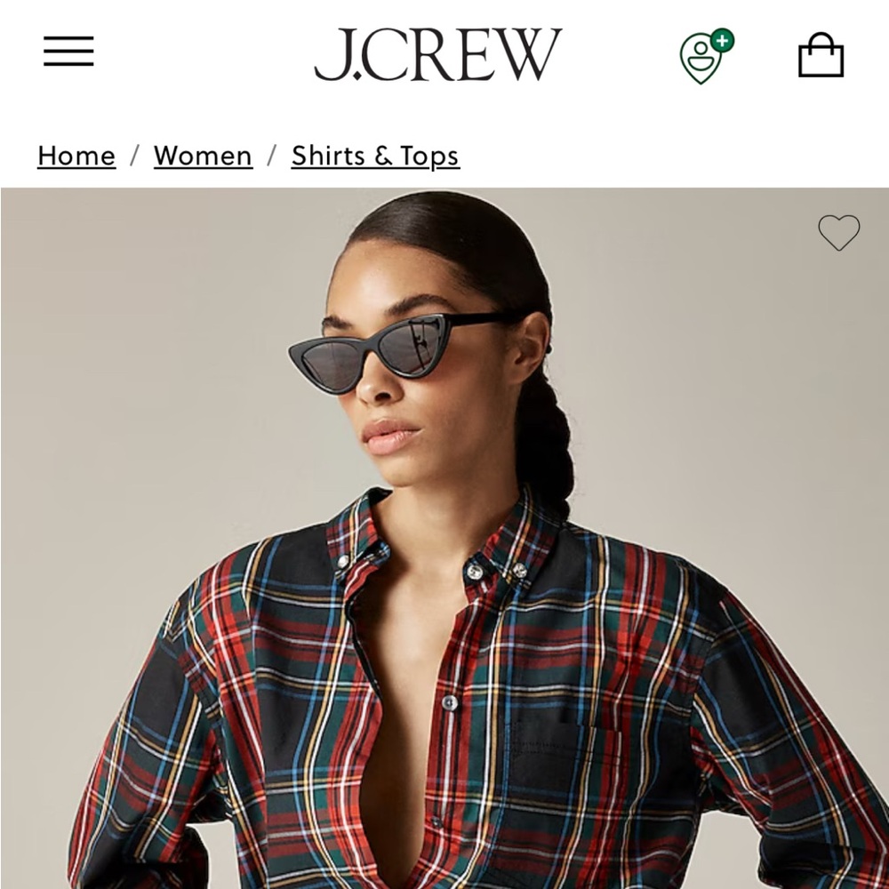 JCREW Embellished Garçon Shirt in Stewart tartan cotton poplin